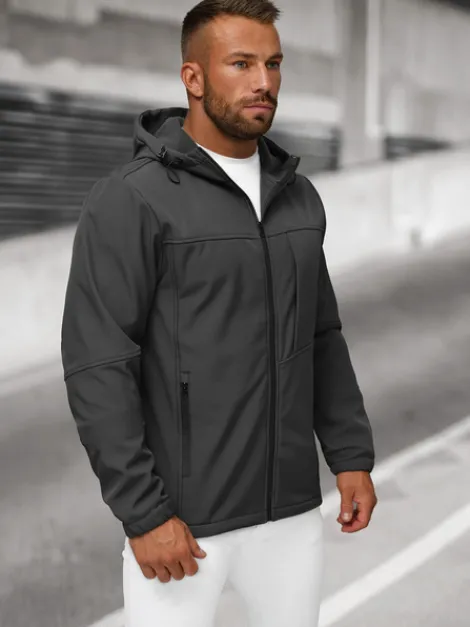Discount Herren Übergangsjacke Dunkelgrau JS/27B6523/5 Herren Softshelljacken | Übergangsjacken