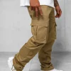 Best Herren Cargohose Camel O/G3179Z Herren Weite Herrenhosen | Cargohosen