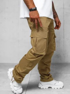 Best Herren Cargohose Camel O/G3179Z Herren Weite Herrenhosen | Cargohosen
