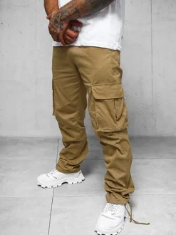 Best Herren Cargohose Camel O/G3179Z Herren Weite Herrenhosen | Cargohosen