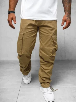 Best Herren Cargohose Camel O/G3179Z Herren Weite Herrenhosen | Cargohosen