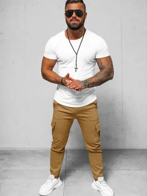 Sale Herren Chino Hose Camel O/1404SP Herren Cargohosen | Jogger Hosen