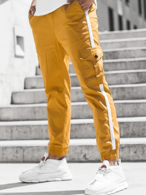 Fashion Herren Chino Jogger Camel DJ/5580 Herren Cargohosen | Jogger Hosen