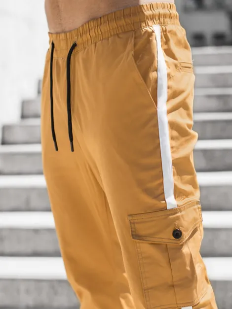 Fashion Herren Chino Jogger Camel DJ/5580 Herren Cargohosen | Jogger Hosen