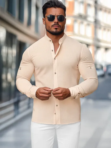 Fashion Herren Hemd O/V85Z Herren Langarm Hemden