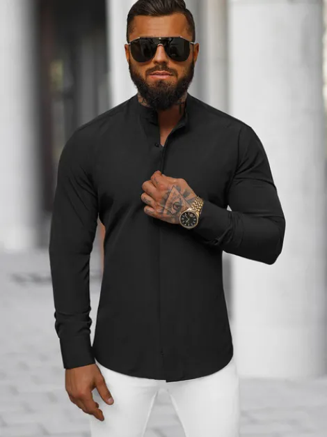 Clearance Herren Hemd O/V111 Herren Langarm Hemden | Stehkragenhemden