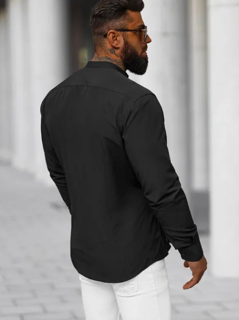 Clearance Herren Hemd O/V111 Herren Langarm Hemden | Stehkragenhemden