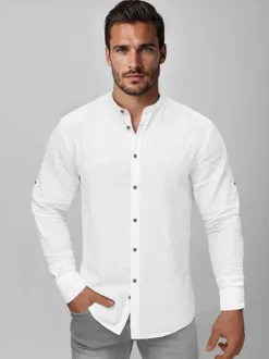 Outlet Herren Hemd O/V149 Herren Langarm Hemden | Stehkragenhemden