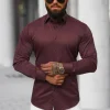 Fashion Herren Hemd O/V109 Herren Langarm Hemden