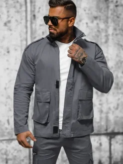 Clearance Herren Jacke Anthrazit O/G3035 Herren Übergangsjacken | Jacken