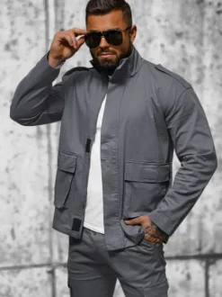 Clearance Herren Jacke Anthrazit O/G3035 Herren Übergangsjacken | Jacken