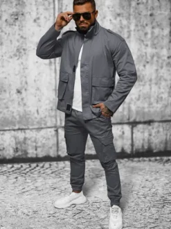 Clearance Herren Jacke Anthrazit O/G3035 Herren Übergangsjacken | Jacken