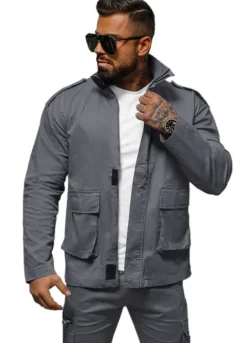Clearance Herren Jacke Anthrazit O/G3035 Herren Übergangsjacken | Jacken
