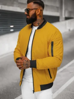 Best Herren Jacke Camel JS/AK95Z Herren Bomberjacken | Übergangsjacken