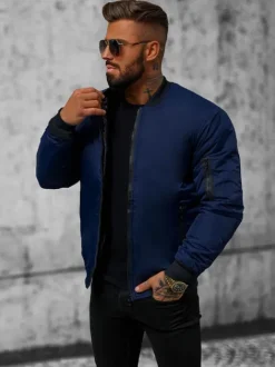 Fashion Herren Jacke Dunkelblau JS/AK95Z Herren Bomberjacken | Übergangsjacken