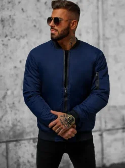Fashion Herren Jacke Dunkelblau JS/AK95Z Herren Bomberjacken | Übergangsjacken