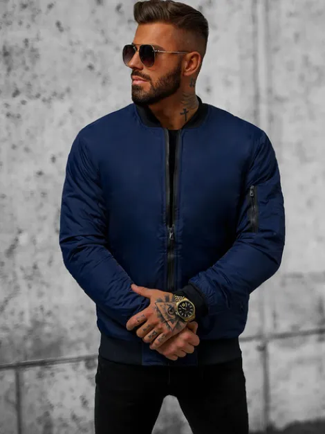 Fashion Herren Jacke Dunkelblau JS/AK95Z Herren Bomberjacken | Übergangsjacken