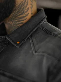 Best Herren Jeanshemd Anthrazit O/51413 Herren Langarm Hemden | Jeanshemden