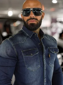 Hot Herren Jeanshemd O/51410 Herren Langarm Hemden | Jeanshemden