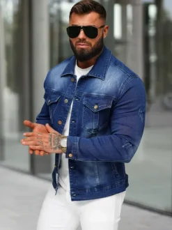 Hot Herren Jeansjacke NB/MJ514BS Herren Jeansjacken | Übergangsjacken