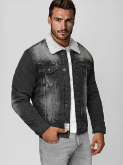 Sale Herren Jeansjacke Sherpa NB/MJ513NZ Herren Jeansjacken | Übergangsjacken