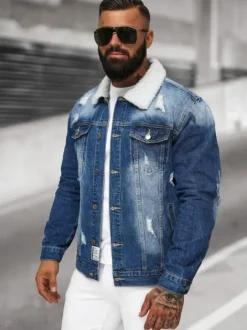 Clearance Herren Jeansjacke Sherpa NB/MJ502BZ Herren Jeansjacken | Übergangsjacken
