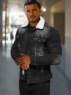 Fashion Herren Jeansjacke Sherpa NB/MJ516NZ Herren Jeansjacken | Übergangsjacken