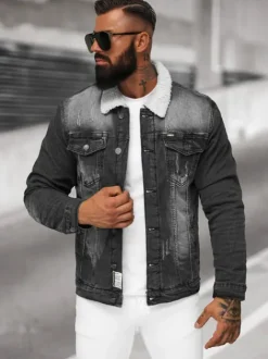 Fashion Herren Jeansjacke Sherpa NB/MJ513N Herren Jeansjacken | Übergangsjacken