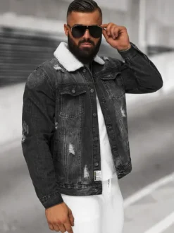 Best Herren Jeansjacke Sherpa NB/MJ502NZ Herren Jeansjacken | Übergangsjacken