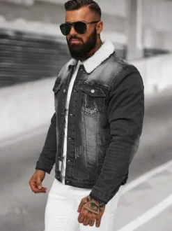 Fashion Herren Jeansjacke Sherpa NB/MJ513N Herren Jeansjacken | Übergangsjacken