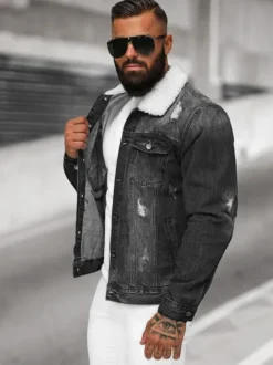 Best Herren Jeansjacke Sherpa NB/MJ502NZ Herren Jeansjacken | Übergangsjacken