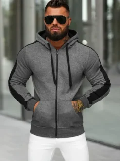 Discount Herren Kapuzenpullover Anthrazit JS/8B1335/5 Herren Sweatshirts Ohne Print | Kapuzenpullover