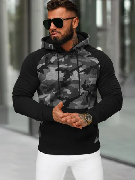 New Herren Kapuzenpullover Anthrazit JS/8B158/5 Herren Sweatshirts Mit Print | Kapuzenpullover