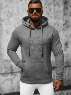 Fashion Herren Kapuzenpullover Anthrazit NB/MF2012 Herren Sweatshirts Mit Print | Kapuzenpullover