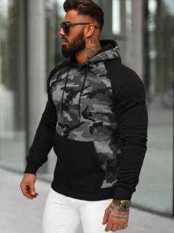 New Herren Kapuzenpullover Anthrazit JS/8B158/5 Herren Sweatshirts Mit Print | Kapuzenpullover