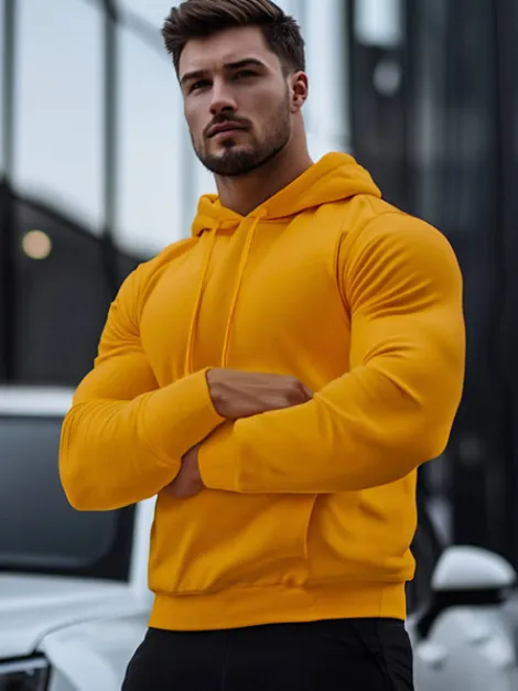 Online Herren Kapuzenpullover Camel JS/2009Z Herren Sweatshirts Ohne Print | Kapuzenpullover
