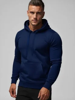 Sale Herren Kapuzenpullover Dunkelblau JS/2009Z Herren Sweatshirts Ohne Print | Kapuzenpullover