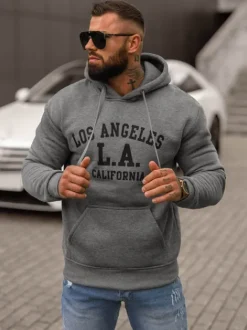 Outlet Herren Kapuzenpullover Dunkelgrau JS/8B1356/5 Herren Sweatshirts Mit Print | Kapuzenpullover