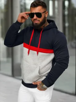 Hot Herren Kapuzenpullover Dunkelblau JS/8B1319/25 Herren Sweatshirts Ohne Print | Kapuzenpullover