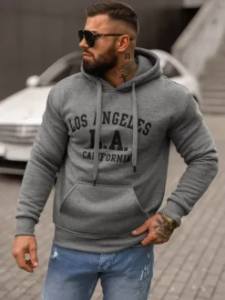 Outlet Herren Kapuzenpullover Dunkelgrau JS/8B1356/5 Herren Sweatshirts Mit Print | Kapuzenpullover