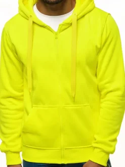 Online Herren Kapuzenpullover Gelb-Neon JS/2008 Herren Kapuzenpullover | Sweatjacken