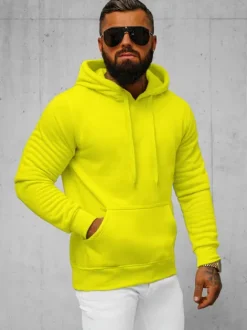 Online Herren Kapuzenpullover Gelb-Neon JS/2009Z Herren Sweatshirts Ohne Print | Kapuzenpullover