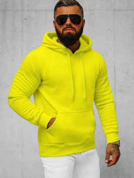 Online Herren Kapuzenpullover Gelb-Neon JS/2009Z Herren Sweatshirts Ohne Print | Kapuzenpullover