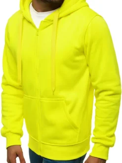 Online Herren Kapuzenpullover Gelb-Neon JS/2008 Herren Kapuzenpullover | Sweatjacken