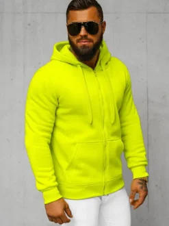 New Herren Kapuzenpullover Gelb-Neon JS/2008Z Herren Kapuzenpullover | Sweatjacken