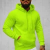 Fashion Herren Kapuzenpullover Grün-Neon JS/2009Z Herren Sweatshirts Ohne Print | Kapuzenpullover