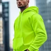 Online Herren Kapuzenpullover Grün-Neon JS/2009Z Herren Sweatshirts Ohne Print | Kapuzenpullover