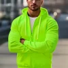 Clearance Herren Kapuzenpullover Grün-Neon JS/2008Z Herren Kapuzenpullover | Sweatjacken
