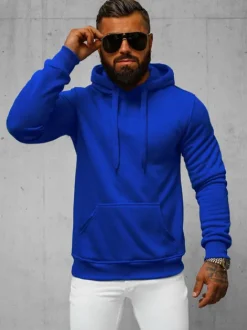 Best Herren Kapuzenpullover Kobalt JS/2009Z Herren Sweatshirts Ohne Print | Kapuzenpullover