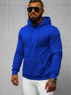 Best Herren Kapuzenpullover Kobalt JS/2009Z Herren Sweatshirts Ohne Print | Kapuzenpullover